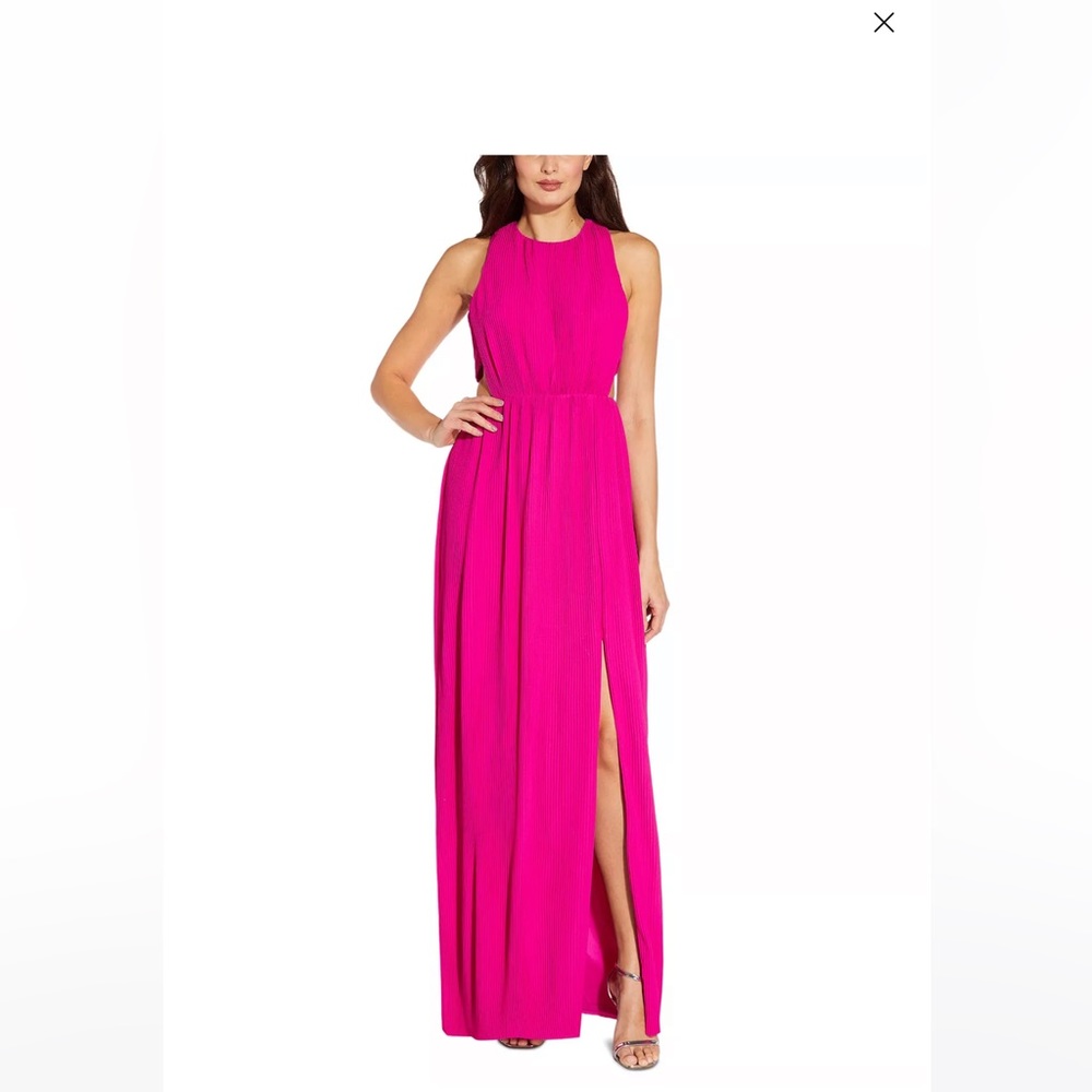 Pleated Cutout Gown by Aidan by Aidan Mattox